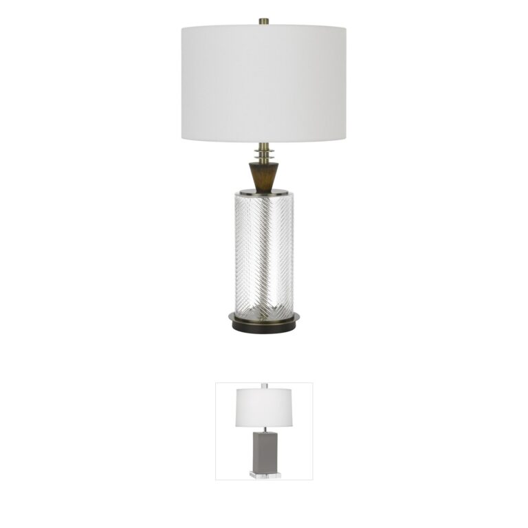 CAL Lighting Sherwood Glass & Dark Bronze Table Lamp