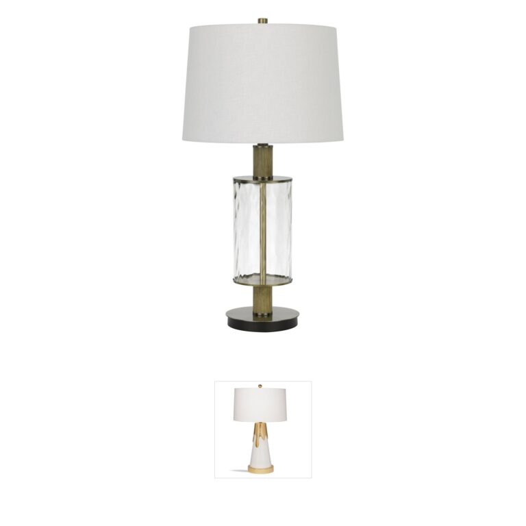 CAL Lighting Morrilton Glass & Light Oak Table Lamp