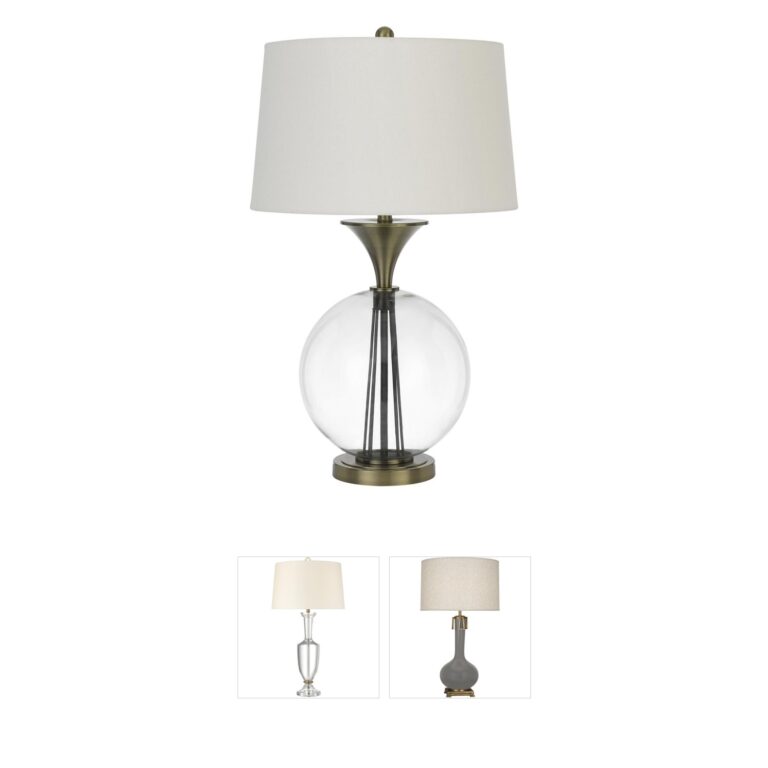 CAL Lighting Moxee Glass & Antique Brass Table Lamp