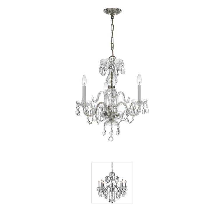 Crystorama Traditional Crystal 3-Light Polished Chrome Mini Chandelier with Swarovski Spectra Crystal