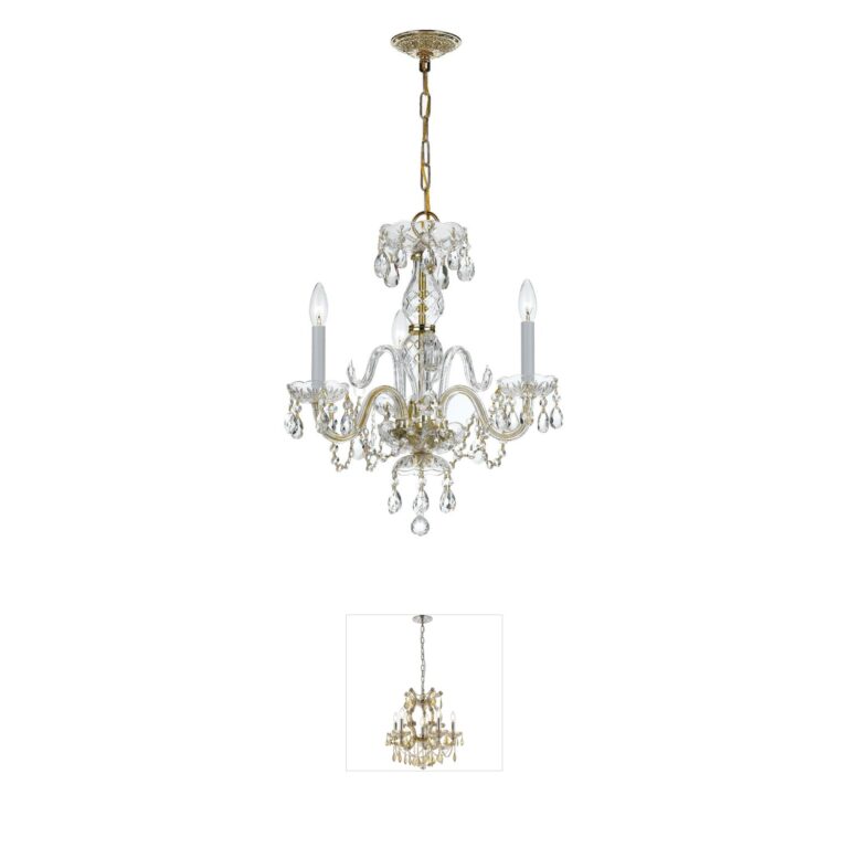 Crystorama Traditional Crystal 16" Polished Brass Mini Chandelier with Swarovski Strass