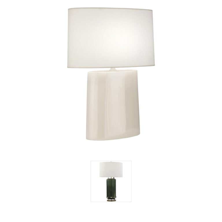 Robert Abbey Victor Bone Table Lamp with Oval Ascot White Shade