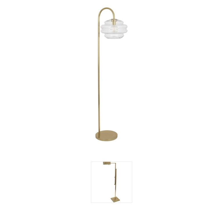 Robert Abbey Horizon Clear Glass Floor Lamp with Full Range Dimmer