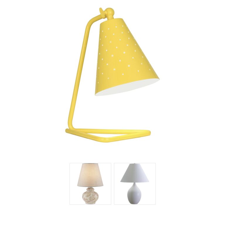Robert Abbey Pierce Canary Yellow Perforated Accent Lamp