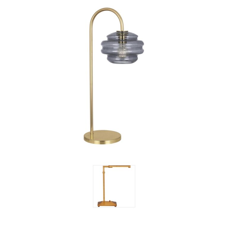 Robert Abbey Horizon Smoke Gray Glass Table Lamp