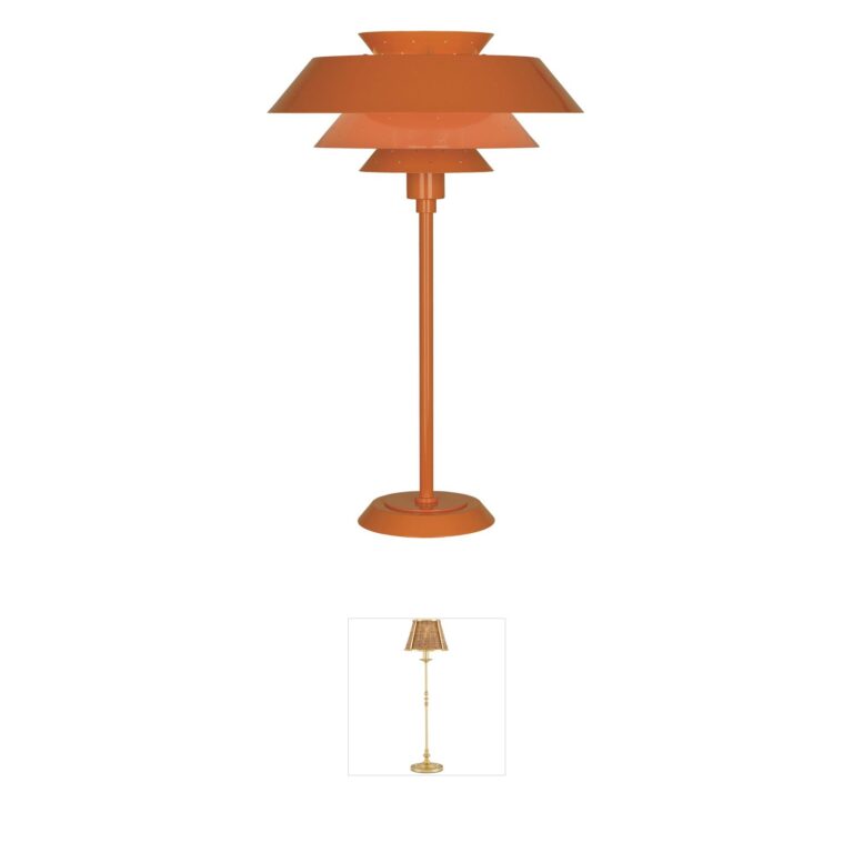 Robert Abbey Pierce Tangerine Perforated Metal Table Lamp