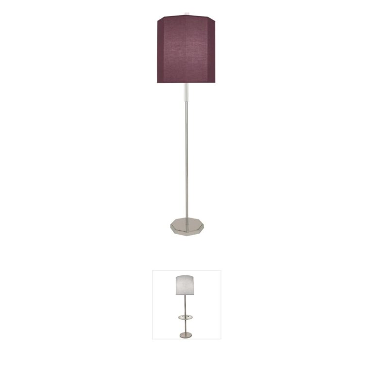 Robert Abbey Kate Polished Nickel Floor Lamp with Vintage Wine Shade