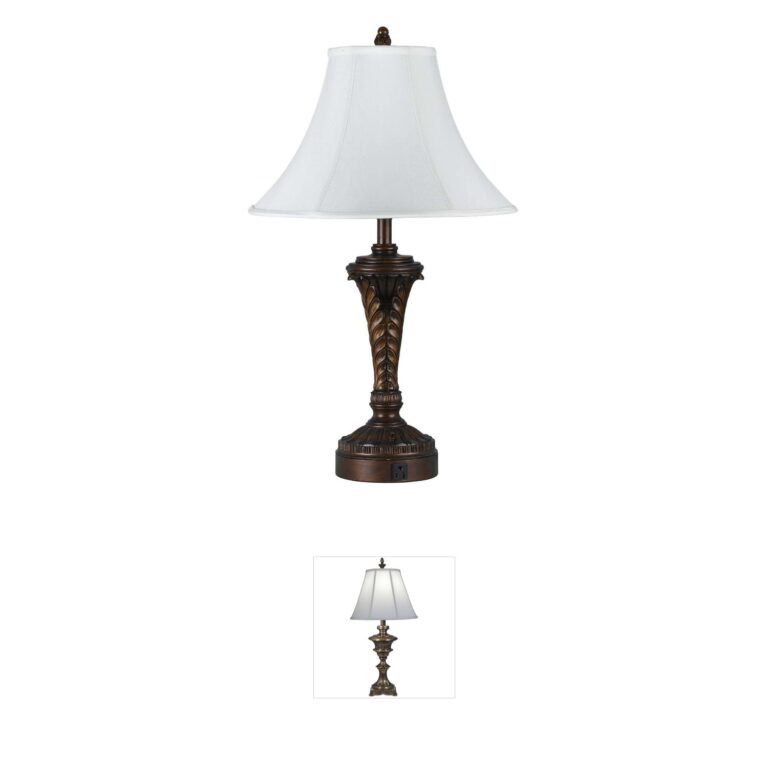 CAL Lighting Hotel Antique Walnut Resin Table Lamp