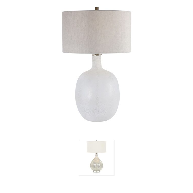 Uttermost Whiteout Collection Mottled Glass Table Lamp