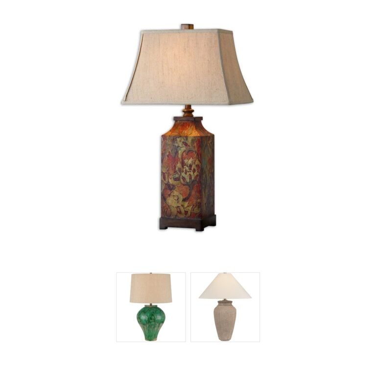 Uttermost Colorful Flowers Resin Table Lamp