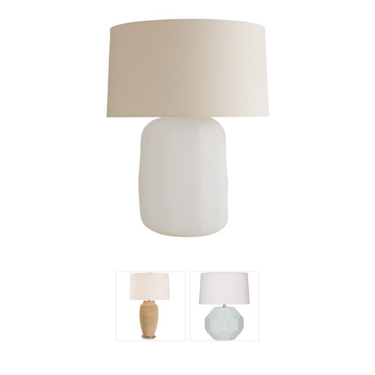 Arteriors Frio White Etched Glass Table Lamp