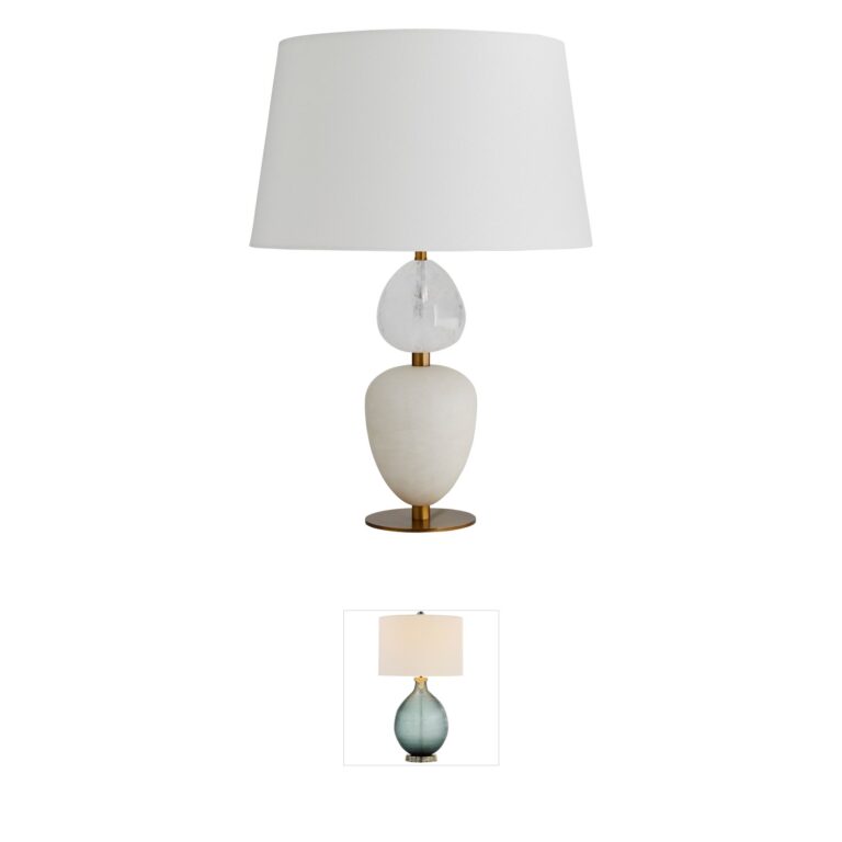 Arteriors Aubrey Snow Marble and Opal Swirl Table Lamp