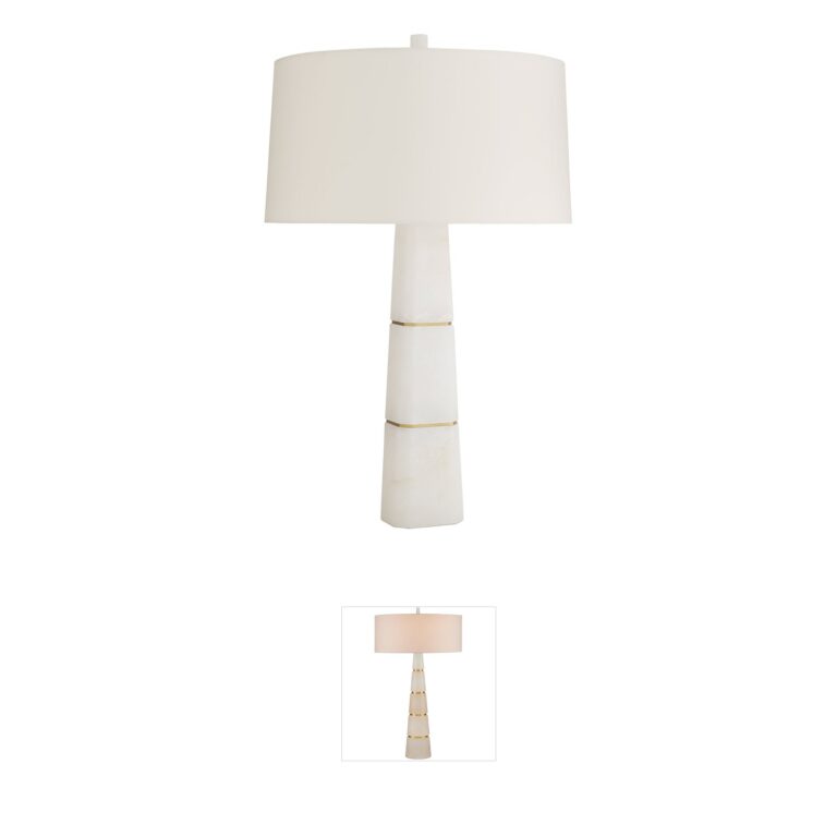 Arteriors Dosman Snow Marble and Antique Brass Table Lamp