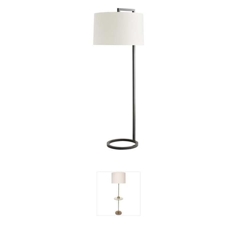Arteriors Belden Steel Floor Lamp with Linen Shade