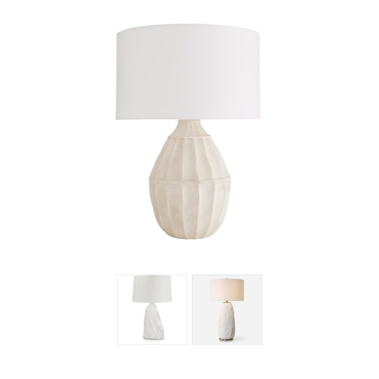 Arteriors Tangier Ceramic Table Lamp in Egg Shell