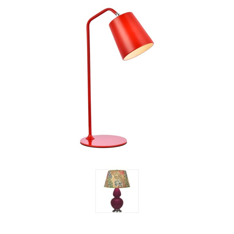 Living District Leroy Red Iron Cylinder Table Lamp