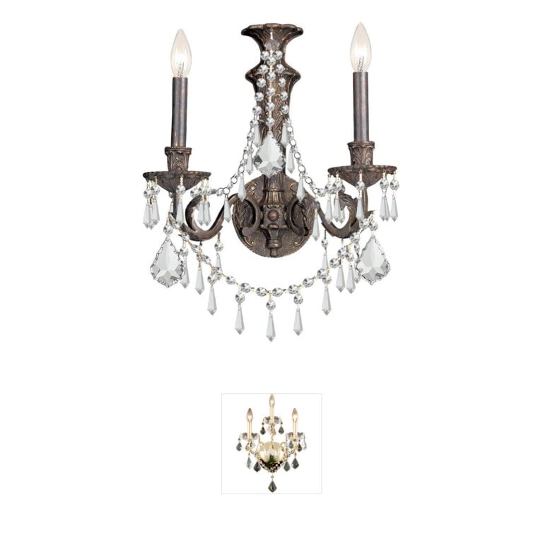 Crystorama Vanderbilt English Bronze Hand-Cut Crystal Wall Sconce