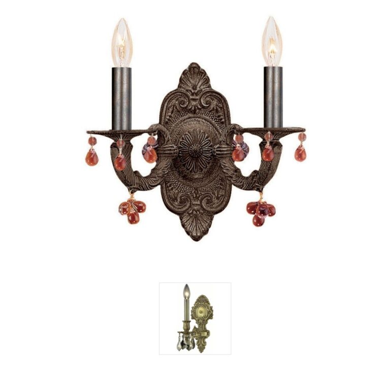 Crystorama Paris Market Amber Crystal Venetian Bronze Sconce