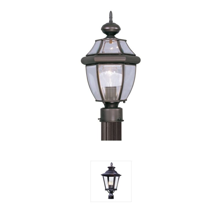Livex Lighting Monterey Bronze Post Lantern with Beveled Glass