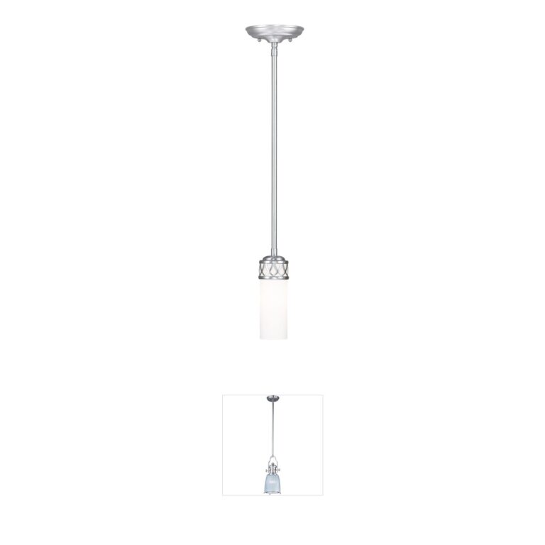 Livex Lighting Westfield Brushed Nickel Pendant with Hand Blown Glass