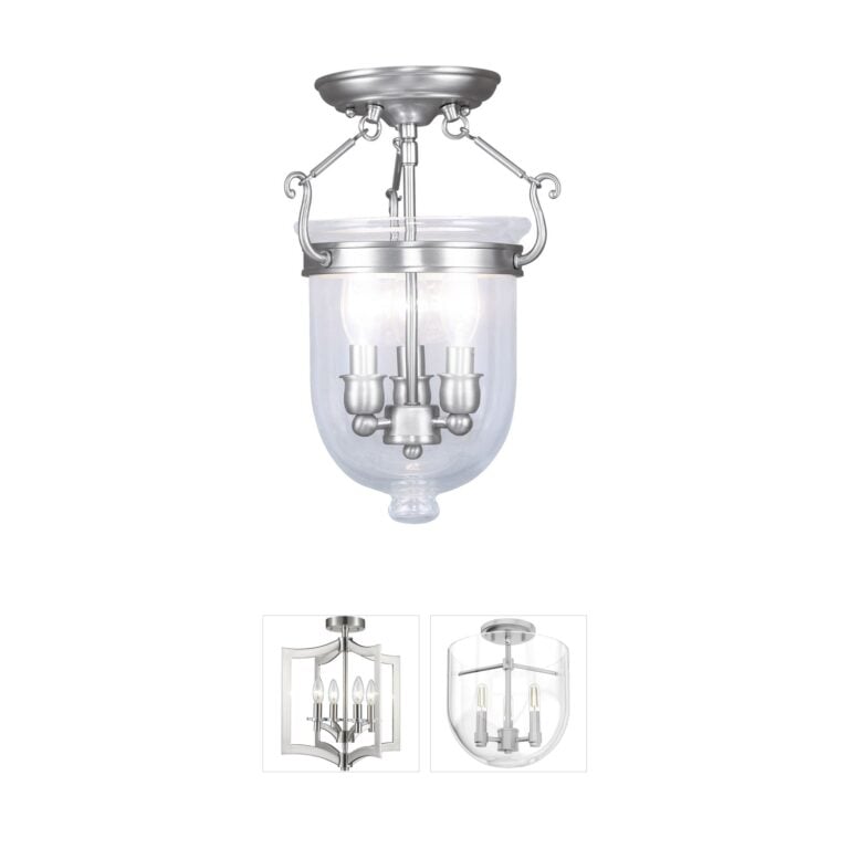 Livex Lighting Jefferson Brushed Nickel Semi-Flush Mount