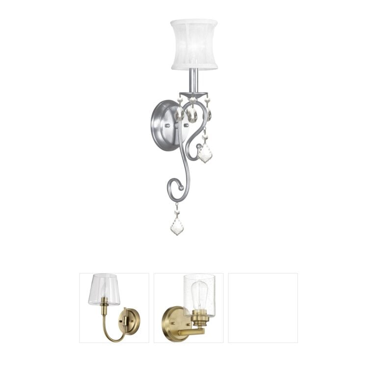 Livex Lighting Newcastle Brushed Nickel Sconce with Silk Shimmer Shade