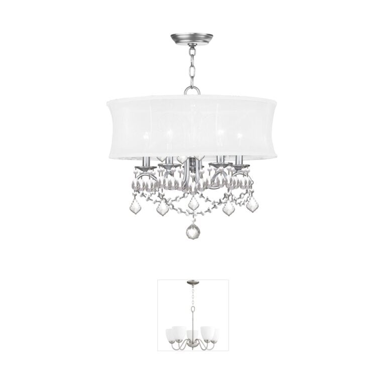 Livex Lighting Newcastle Collection Brushed Nickel Chandelier