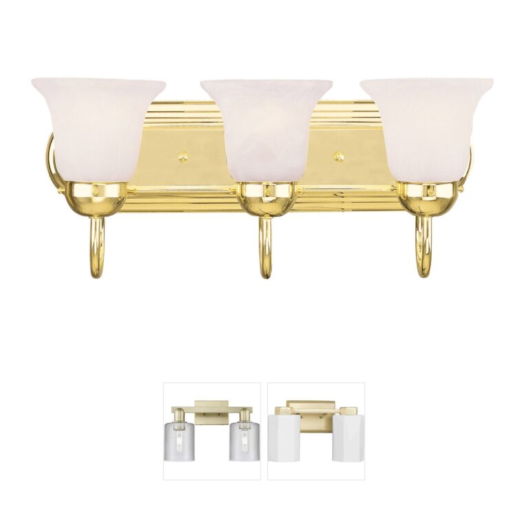 Livex Lighting Riviera Polished Brass & Alabaster Vanity Light