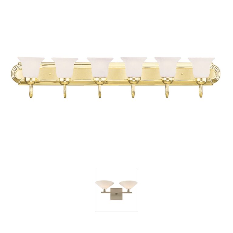 Livex Lighting Riviera Collection 6-Light Polished Brass Vanity Light