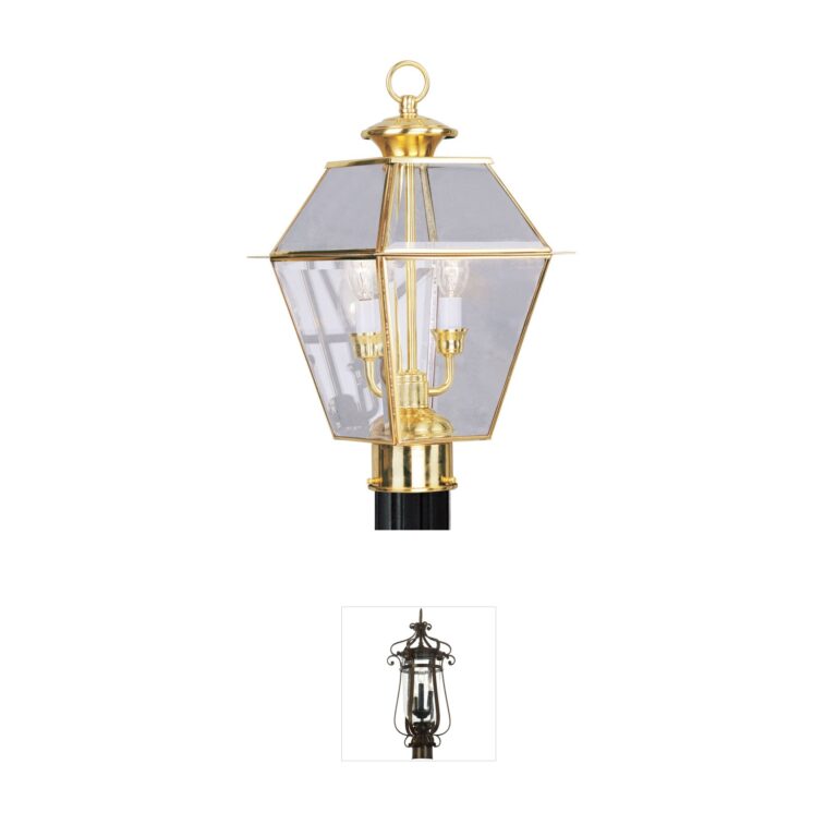 Livex Lighting Westover Polished Brass Post Lantern