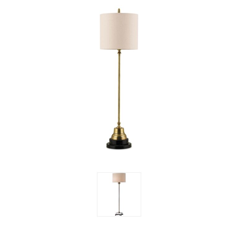 Currey & Company Messenger Vintage Brass and Granite Table Lamp