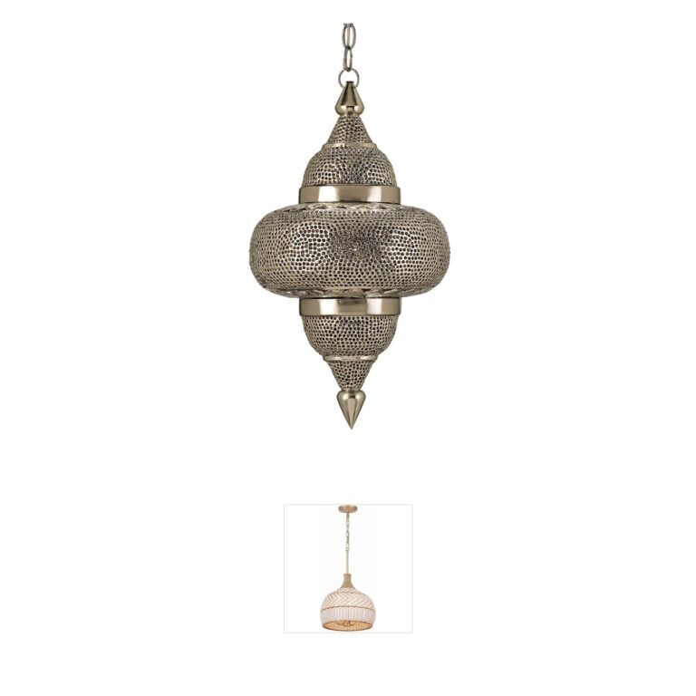 Currey & Company Tangiers Glass Bead Steel Pendant
