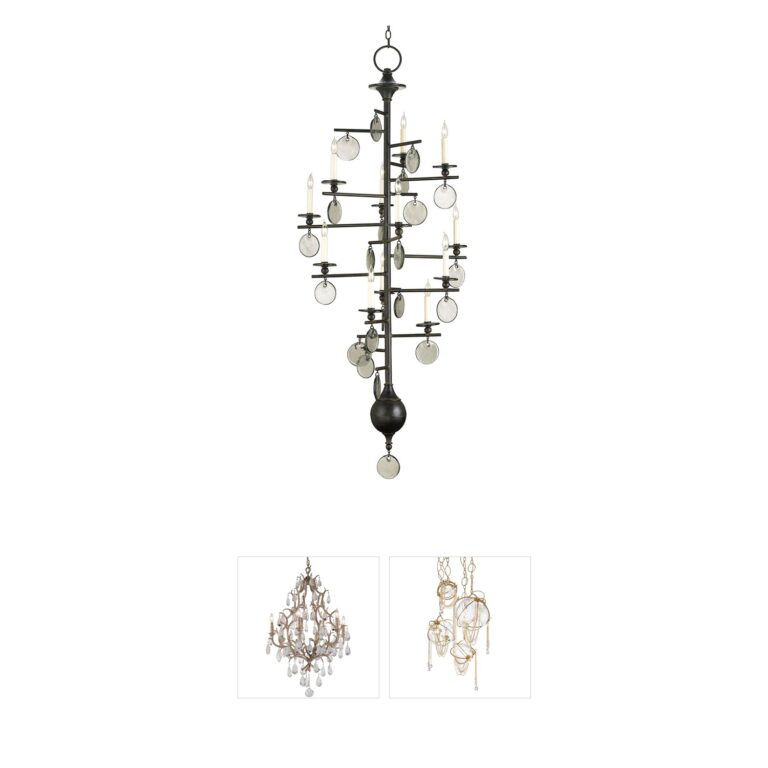 Currey & Company Sethos Old Iron and Recycled Glass Chandelier