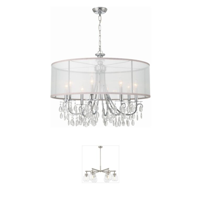 Crystorama Hampton Polished Chrome & Crystal Drum Chandelier