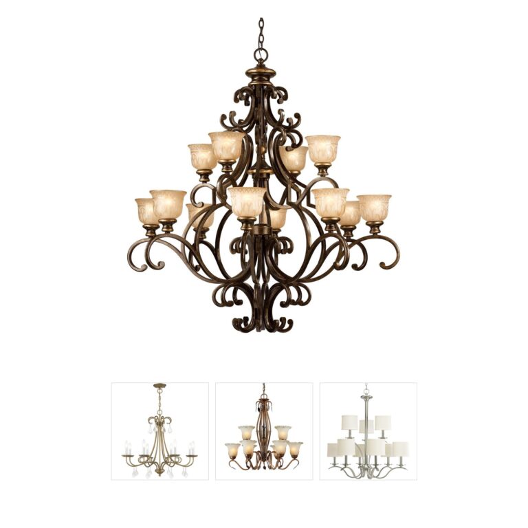 Crystorama Norwalk 12-Light Bronze Umber Chandelier with Amber Bell Glass