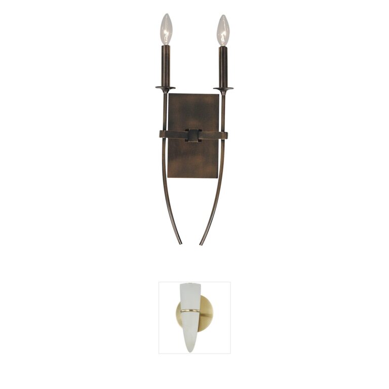 Framburg Maisonette 2-Light Milled Brass Wall Sconce in Roman Bronze