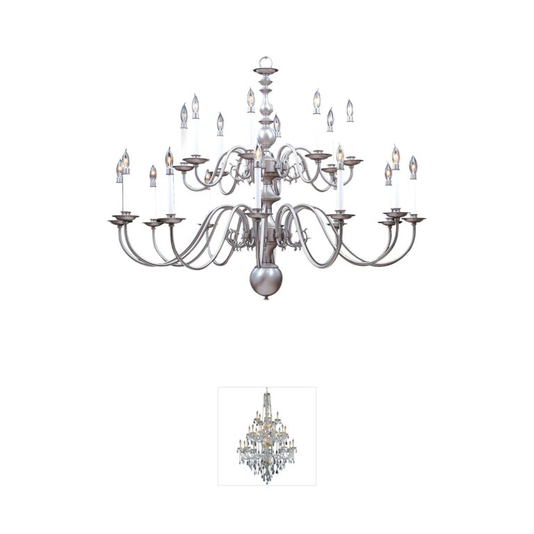 Framburg Jamestown 48-Inch Polished Brass 20-Light Foyer Chandelier