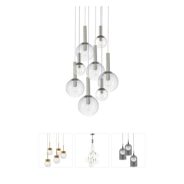 Sonneman Bubbles Polished Nickel Glass Pendant