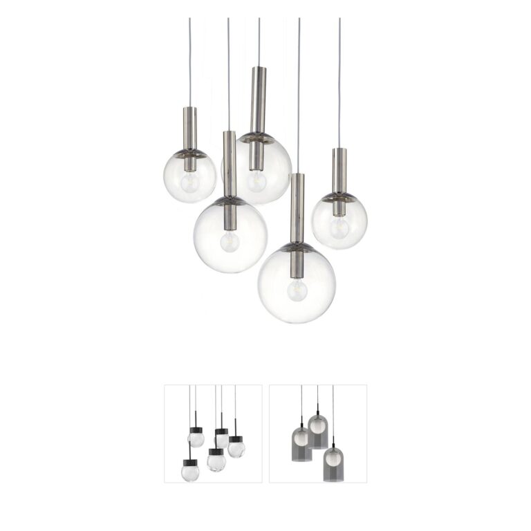 Sonneman Lighting Bubbles Polished Nickel Clear Glass Pendant