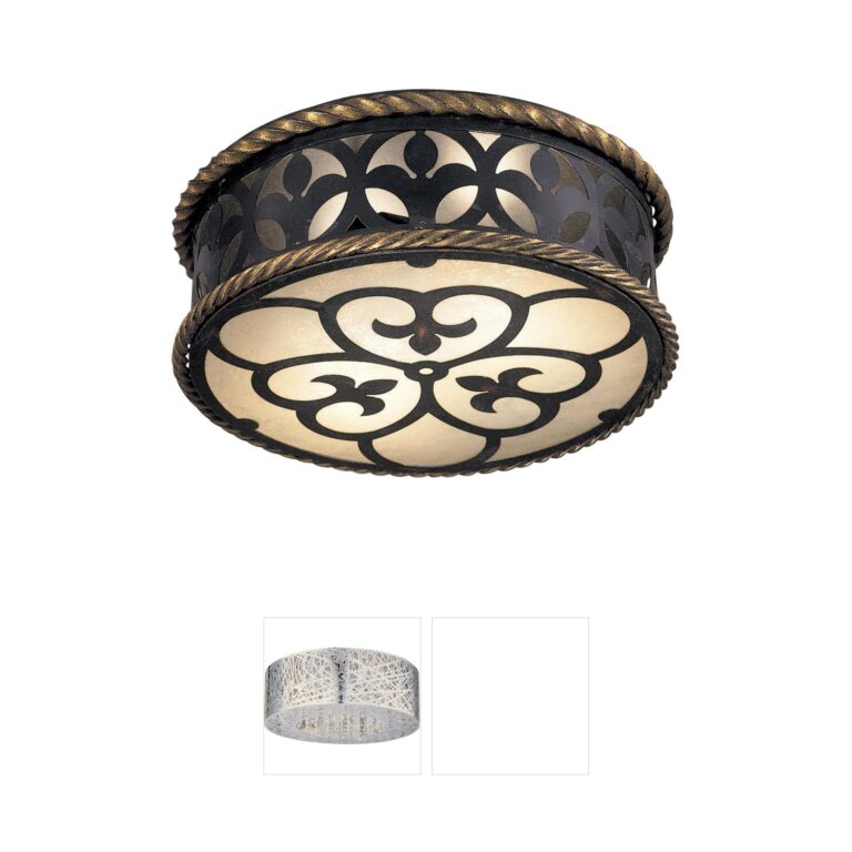 Metropolitan Montparnasse 2-Light French Coal Flush Mount with Gold Leaf