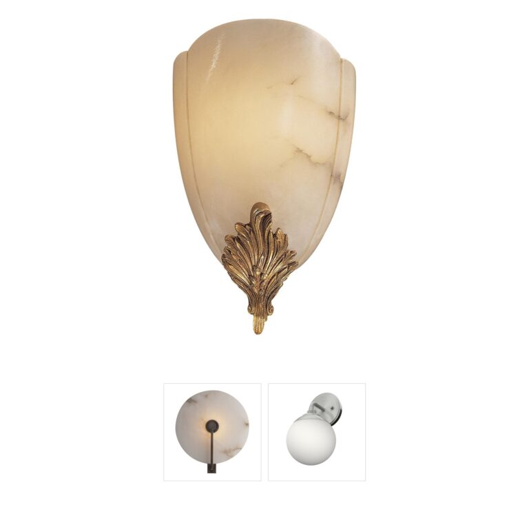 Metropolitan Family Collection French Gold & Alabaster Wall Sconce