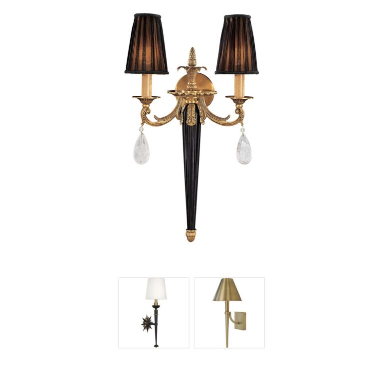 Metropolitan Family Collection Sunset Gold Wall Sconce with Rock Crystal Accents