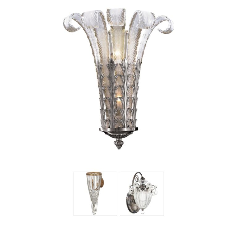 Metropolitan Family Collection Platinum & Murano Glass Wall Sconce