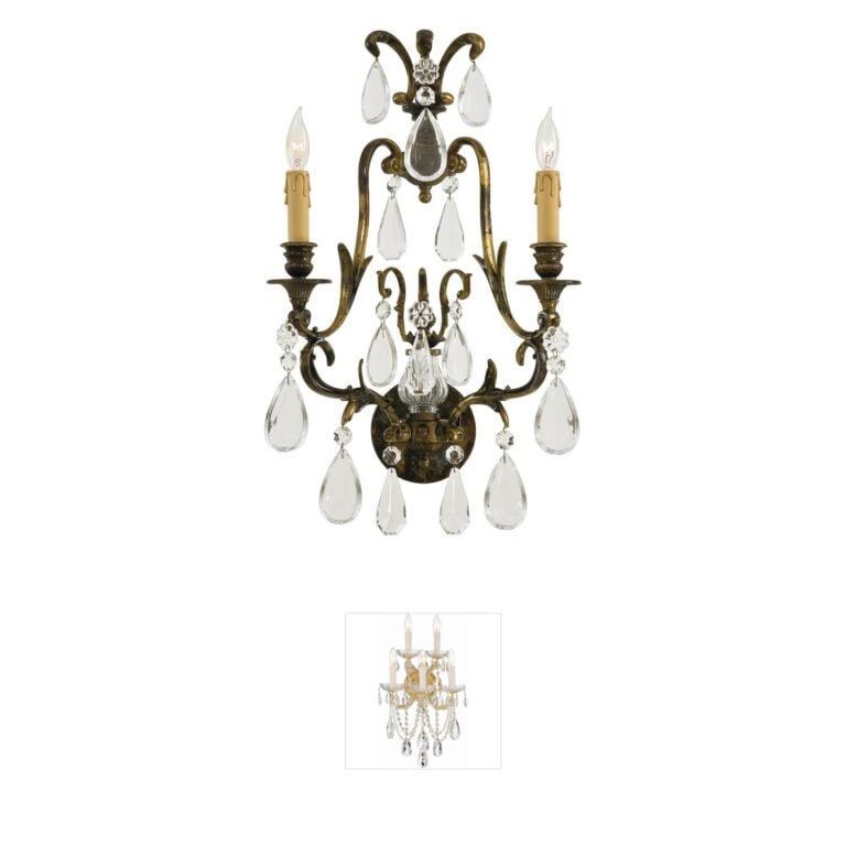 Metropolitan Family Collection Oxide Brass Wall Sconce with Bohemian Crystals