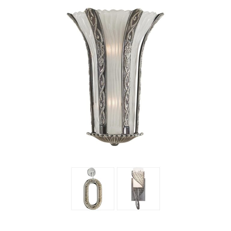 Metropolitan Family Collection Platinum Wall Sconce with Murano Glass