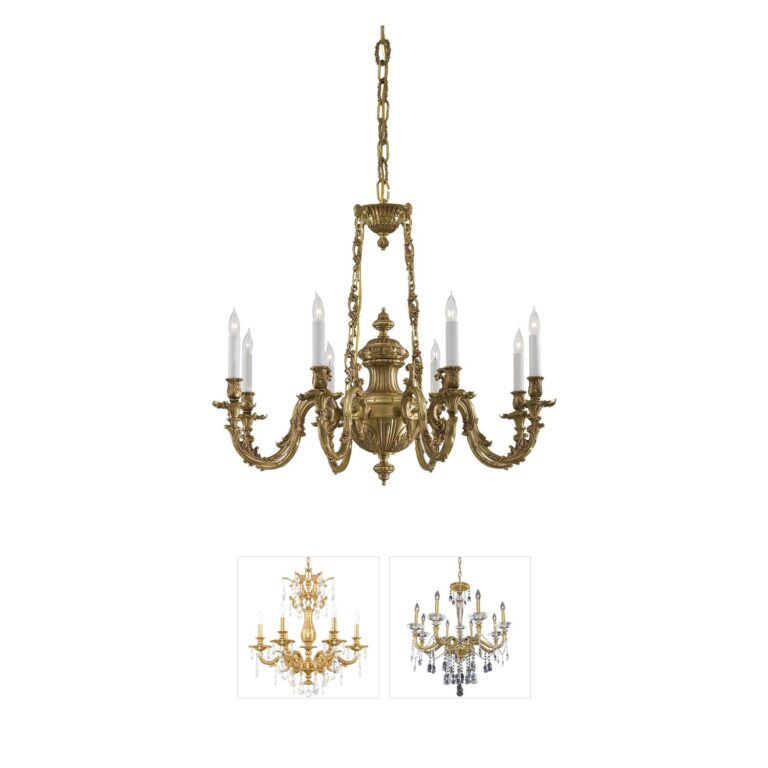 Metropolitan Metropolitan Family Collection Solid Cast Brass 8-Light Chandelier