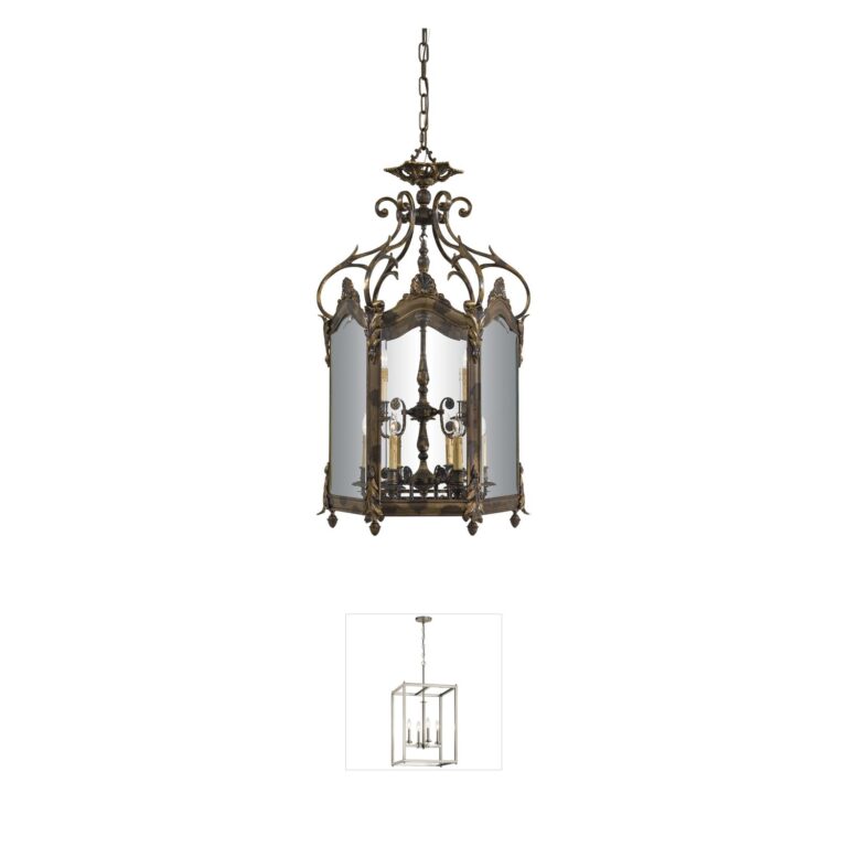 Metropolitan Family Collection Oxide Brass Beveled Glass Foyer Pendant