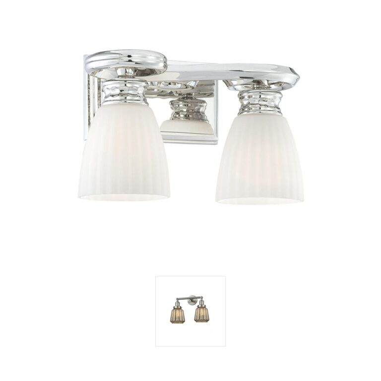 Metropolitan Jonathan Polished Nickel & Etched Glass Vanity Light