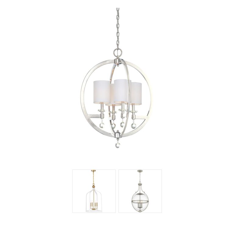 Metropolitan Chadbourne Polished Nickel & Crystal Pendant