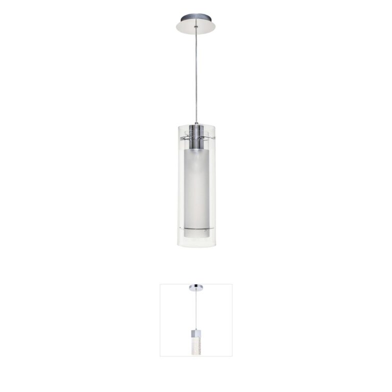 ET2 Frost Polished Chrome Glass Pendant